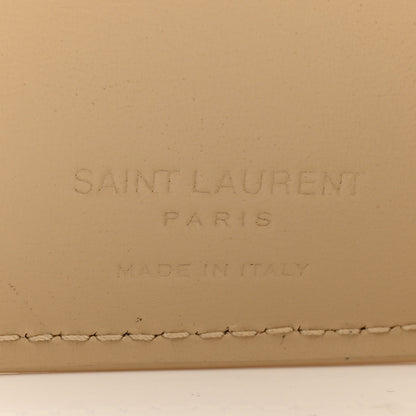 Saint Laurent SAINT LAURENT Calfskin Monogram Bi-Fold Zipped Wallet Nude Powder 6 of 11