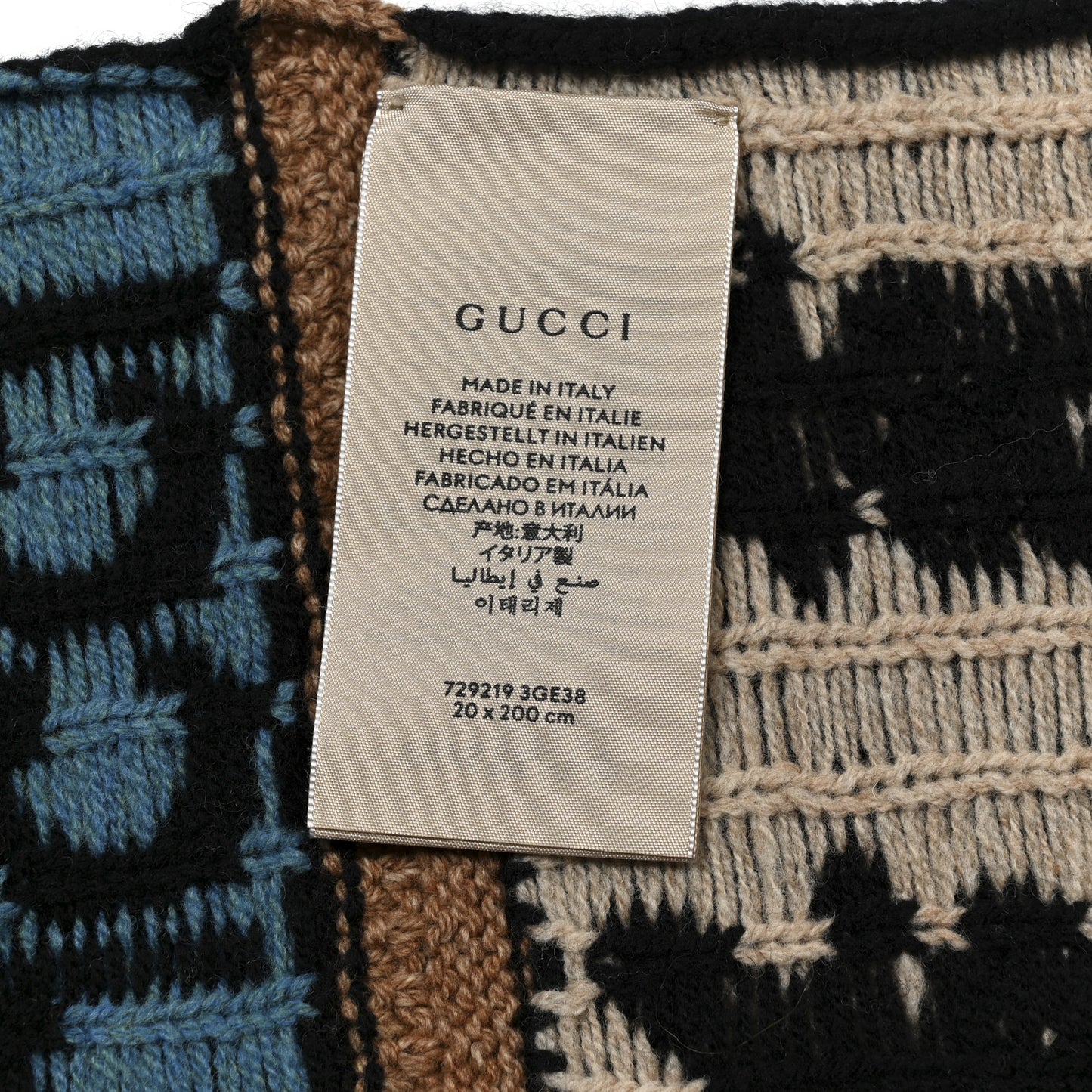 Wool Knit GG Year Of The Rabbit Scarf Multicolor