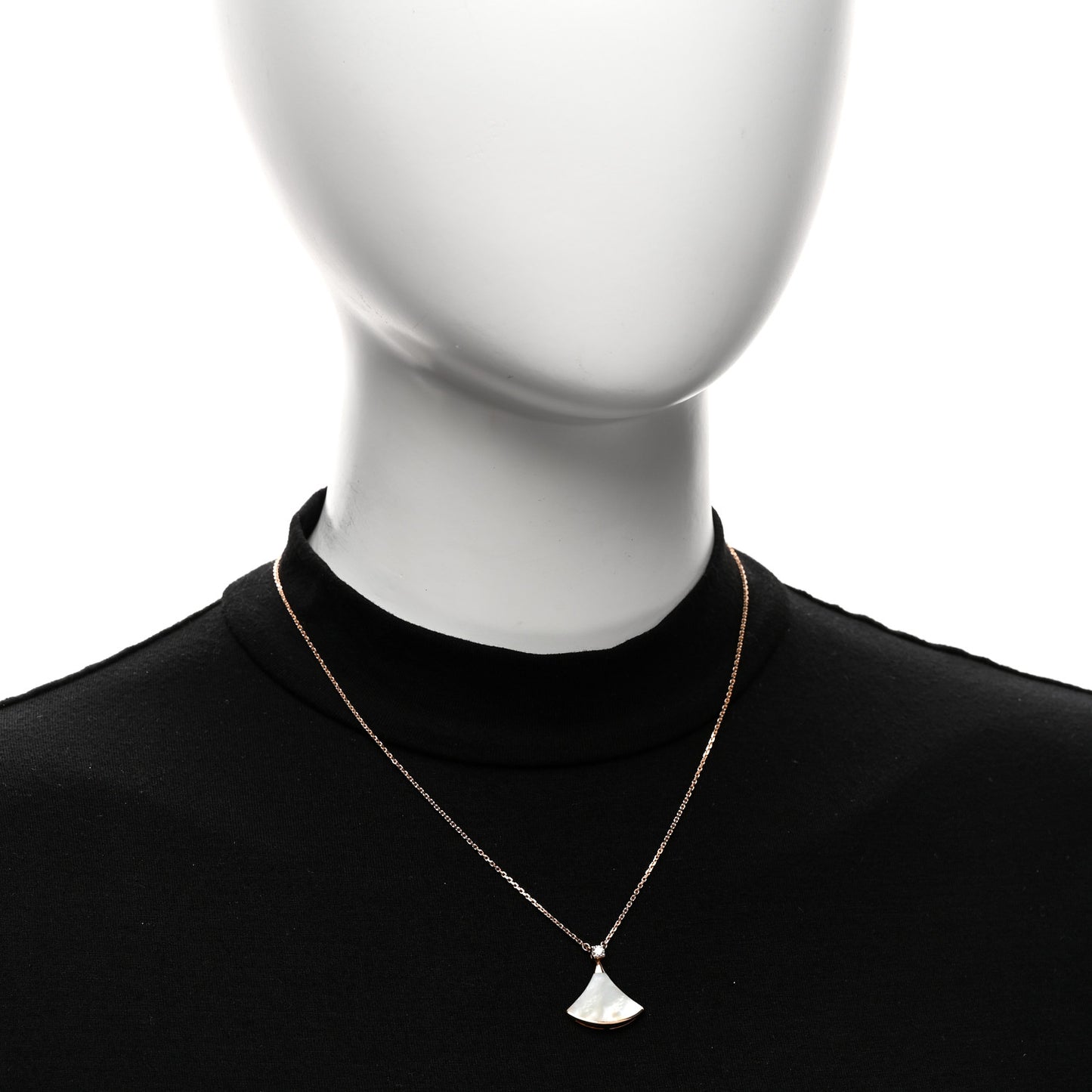 18K Rose Gold Diamond Mother of Pearl Divas' Dream Pendant Necklace