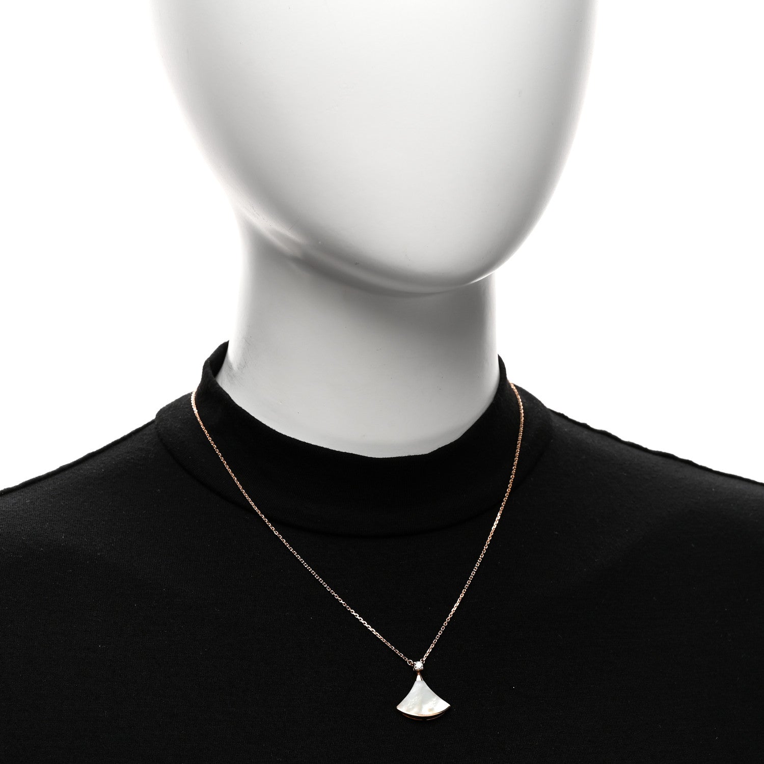 Bulgari 18K Rose Gold Diamond Mother of Pearl Divas' Dream Pendant Necklace 2 of 5