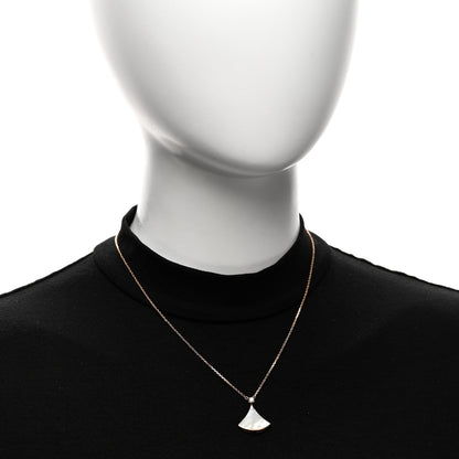 Bulgari 18K Rose Gold Diamond Mother of Pearl Divas' Dream Pendant Necklace 2 of 5