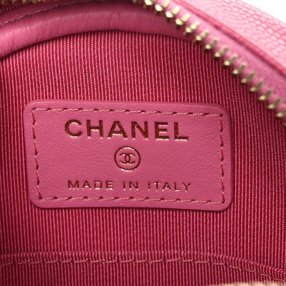 Chanel Caviar Quilted Round Clutch With Chain Pink 6 of 9