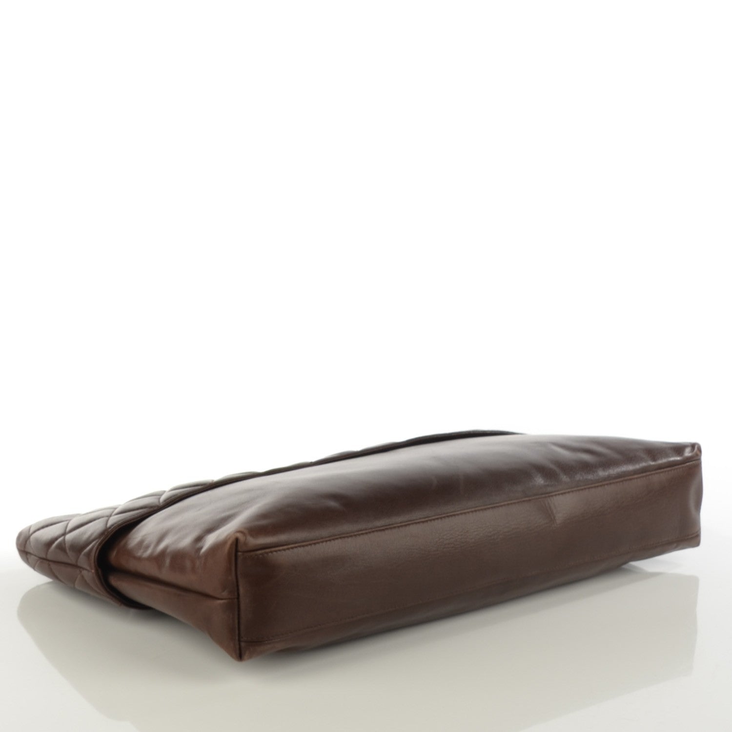 Chanel Lambskin Quilted Clutch Dark Brown 4 of 9