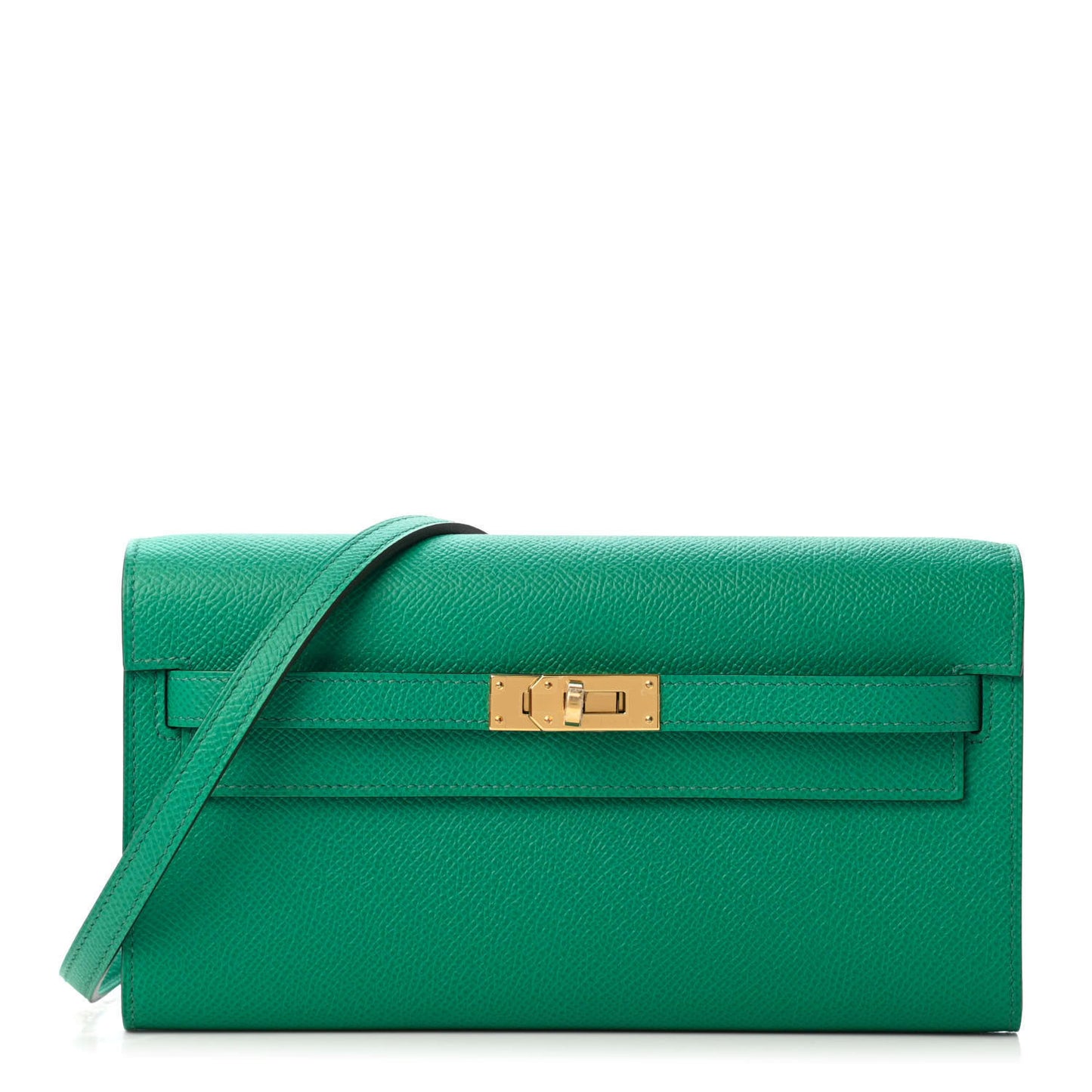 Epsom Kelly Wallet To Go Vert Jade Bleu Brume