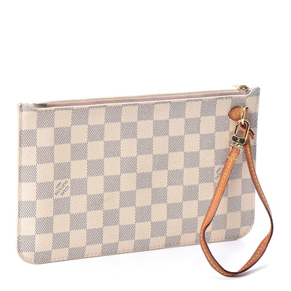 Louis Vuitton Damier Azur Neverfull MM GM Pochette Rose Ballerine 2 of 9