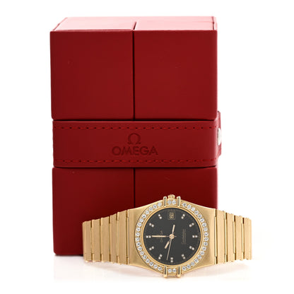 Omega 18K Yellow Gold Diamond 35mm Constellation Quartz Watch Brown 498.0017 6 of 6