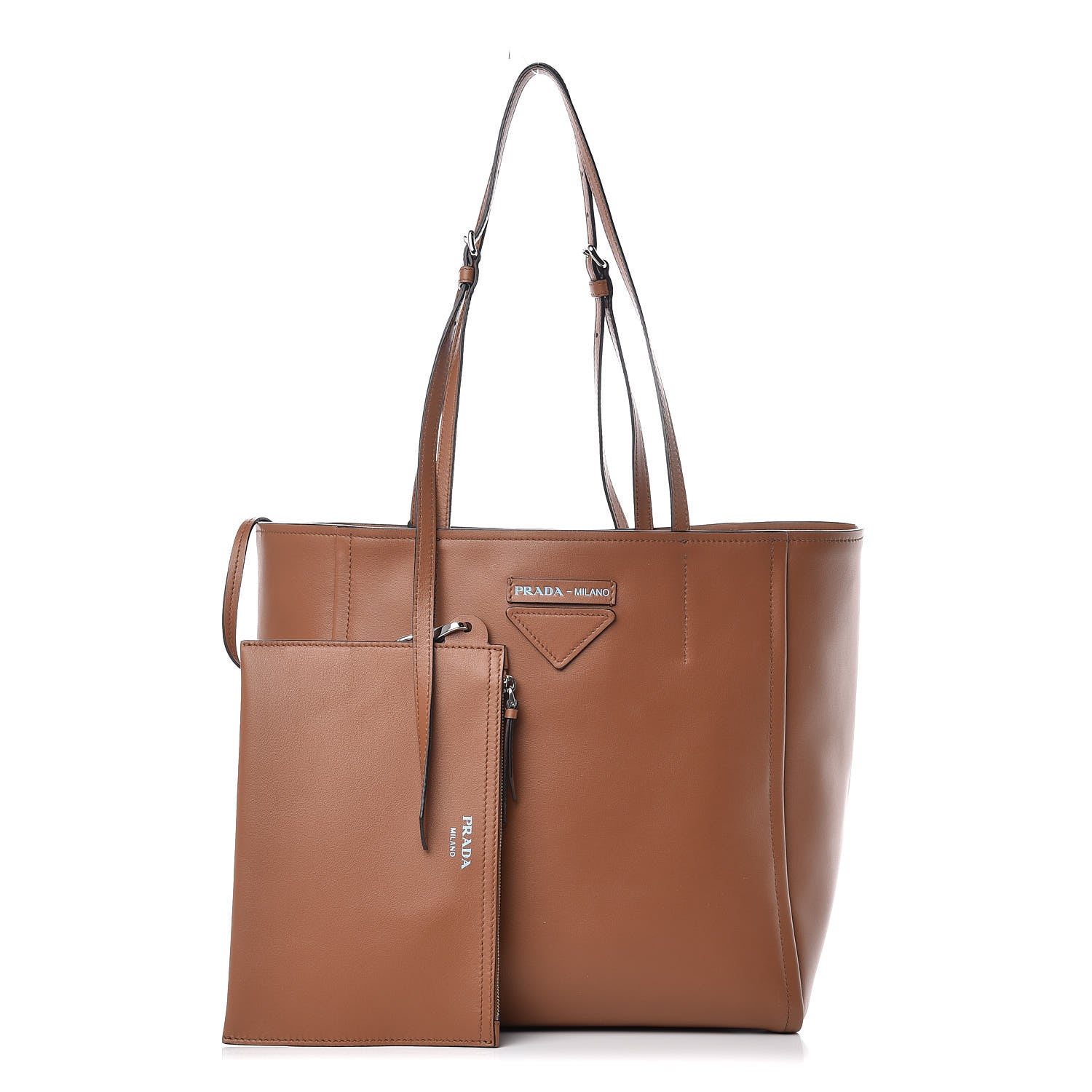 Prada Calfskin Large Concept Shopper Tote Cuoio 1 of 10