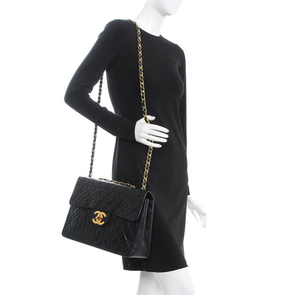Chanel Lambskin Quilted XL Jumbo Single Flap Black 2 of 10