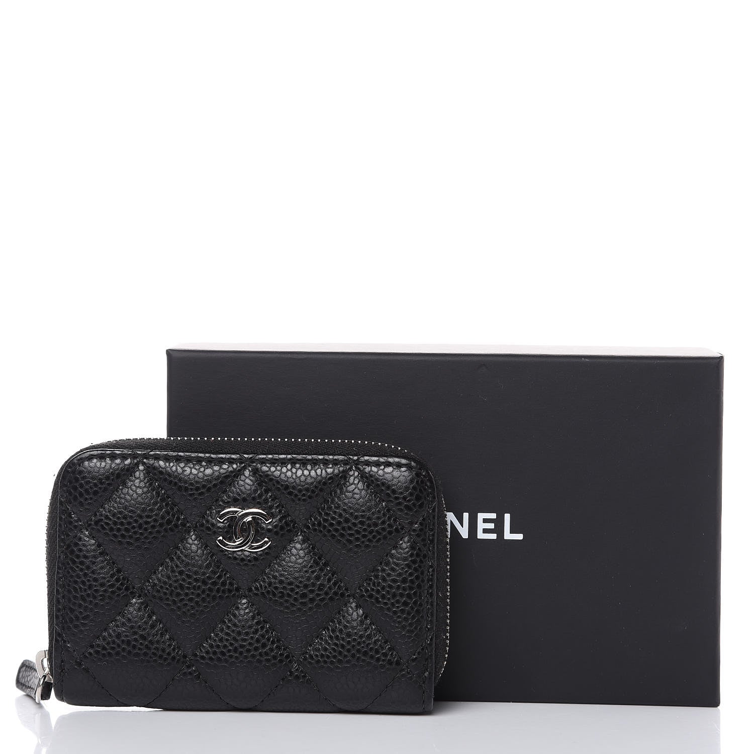Chanel Caviar Quilted Zip Coin Purse Black 9 of 9
