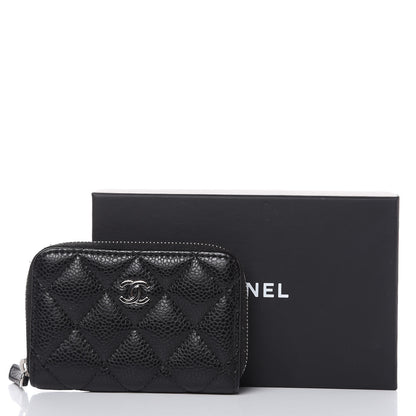 Chanel Caviar Quilted Zip Coin Purse Black 9 of 9