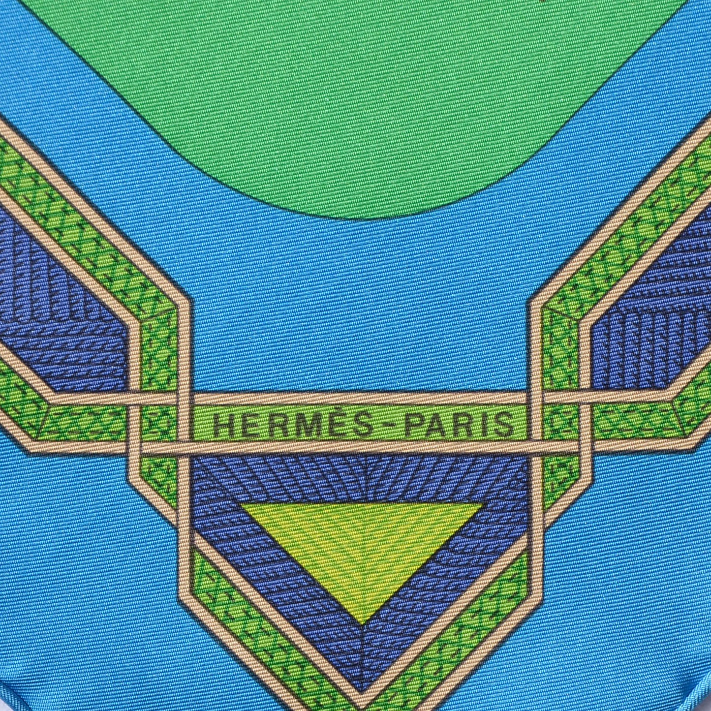 Silk Cuirs Du Desert Scarf 90 Cobalt Vert Lavande