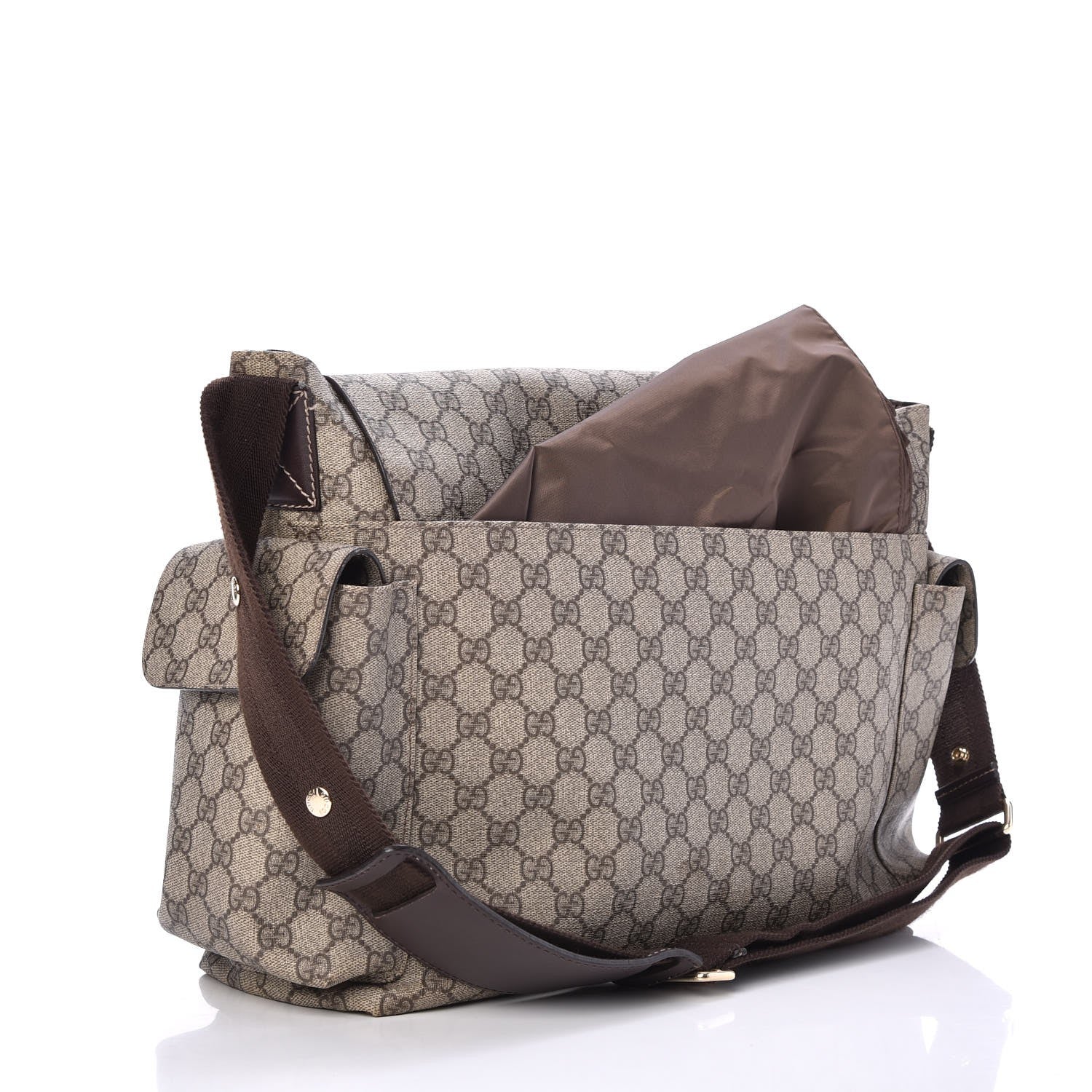 Gucci GG Plus Monogram Messenger Diaper Bag Dark Brown 5 of 16