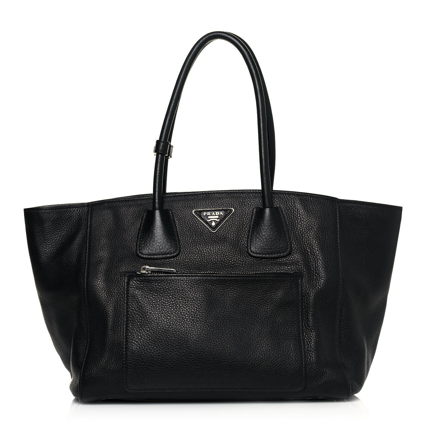 Prada Glace Calf Twin Pocket Tote Black 1 of 17