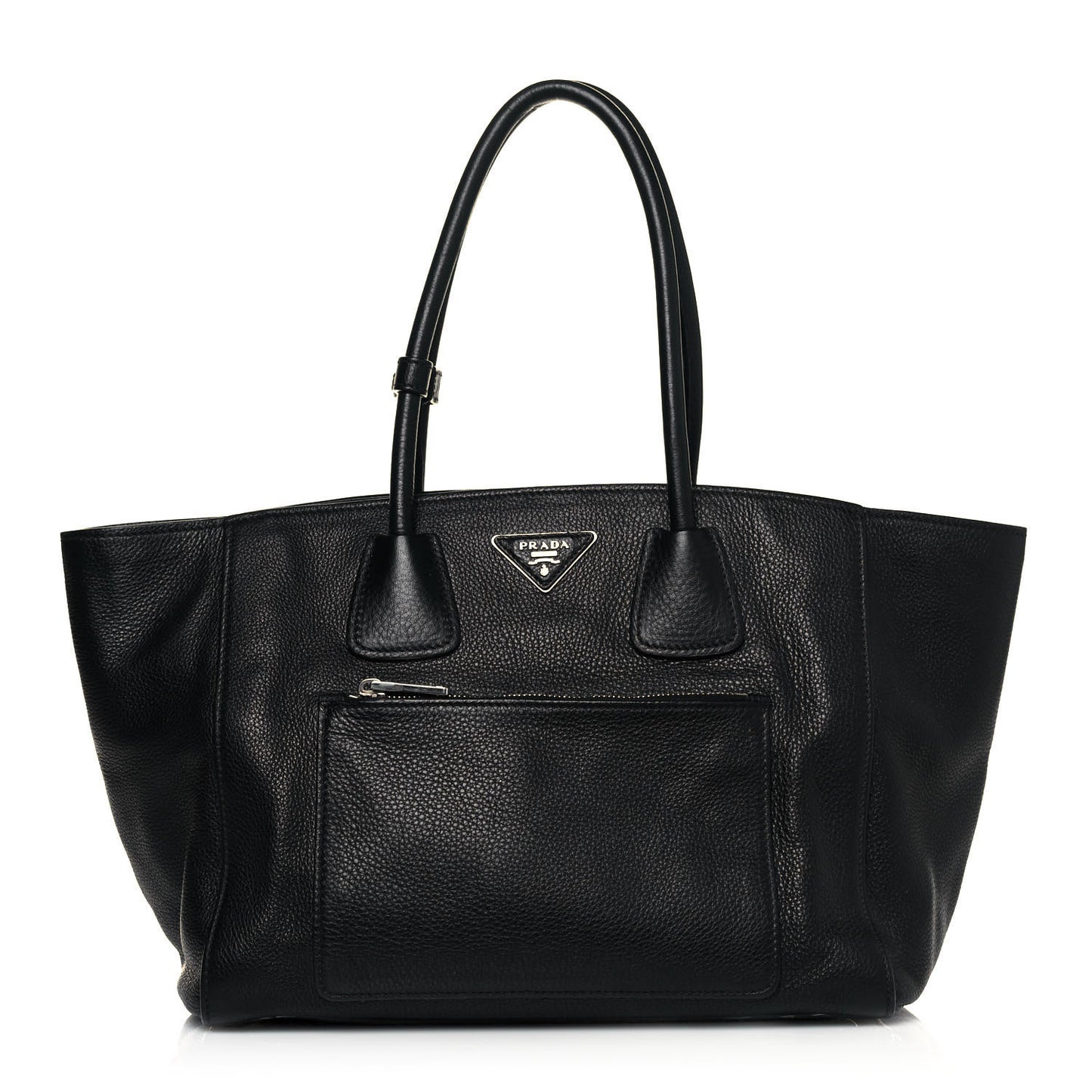 Glace Calf Twin Pocket Tote Black