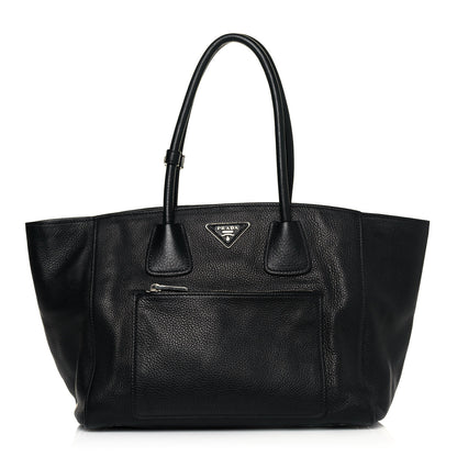 Prada Glace Calf Twin Pocket Tote Black 1 of 26