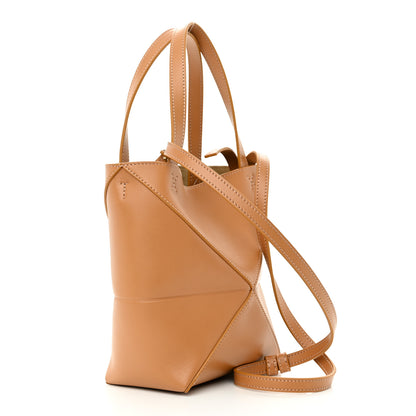 Loewe Shiny Calfskin Mini Puzzle Fold Tote Warm Desert 3 of 10