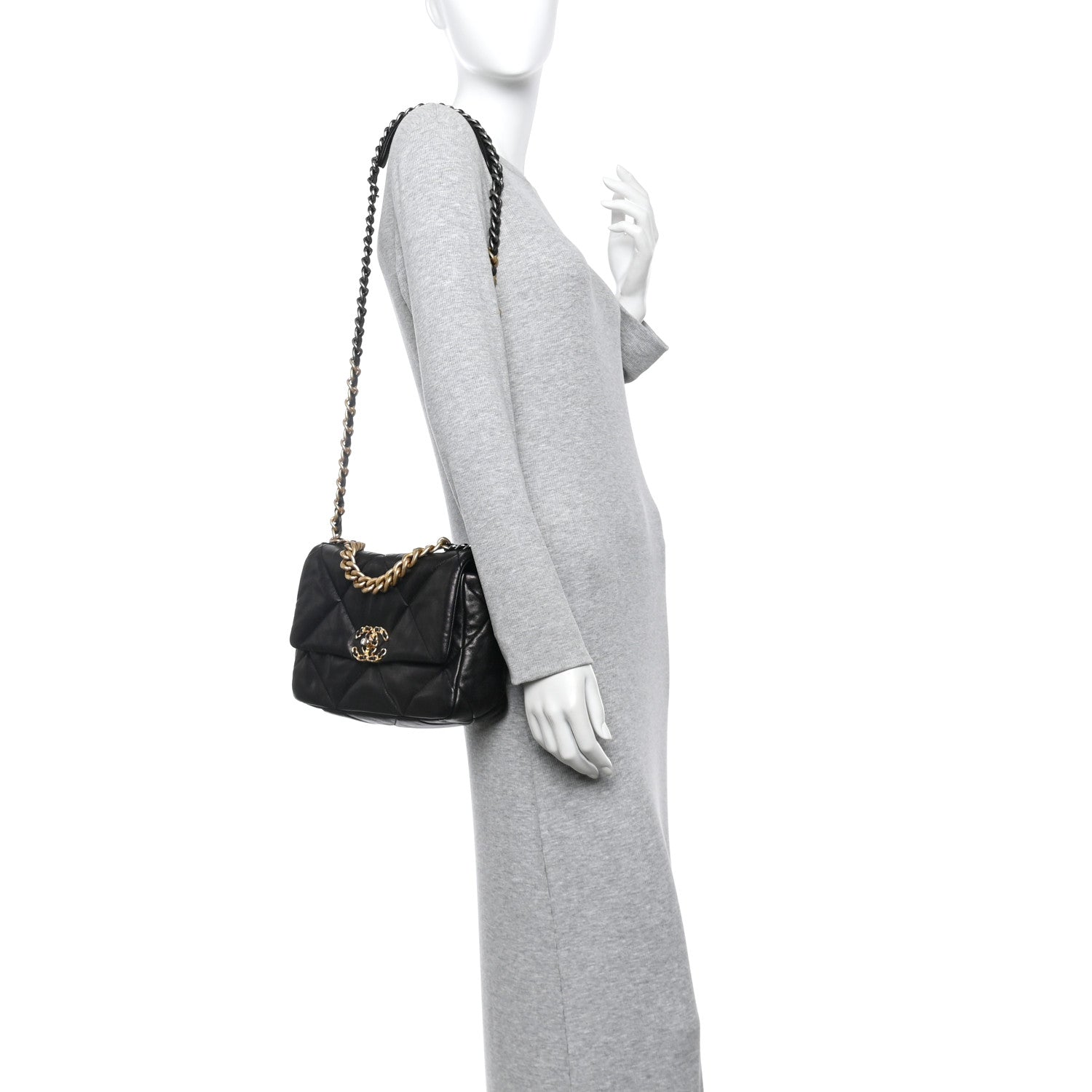 Chanel Lambskin Quilted Medium Chanel 19 Flap Black 2 of 11