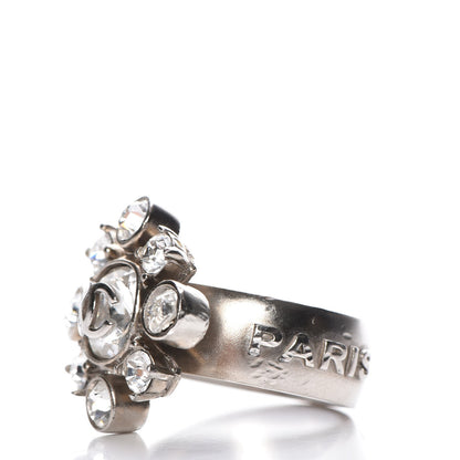 Chanel Crystal CC Ring 7 Silver 3 of 5