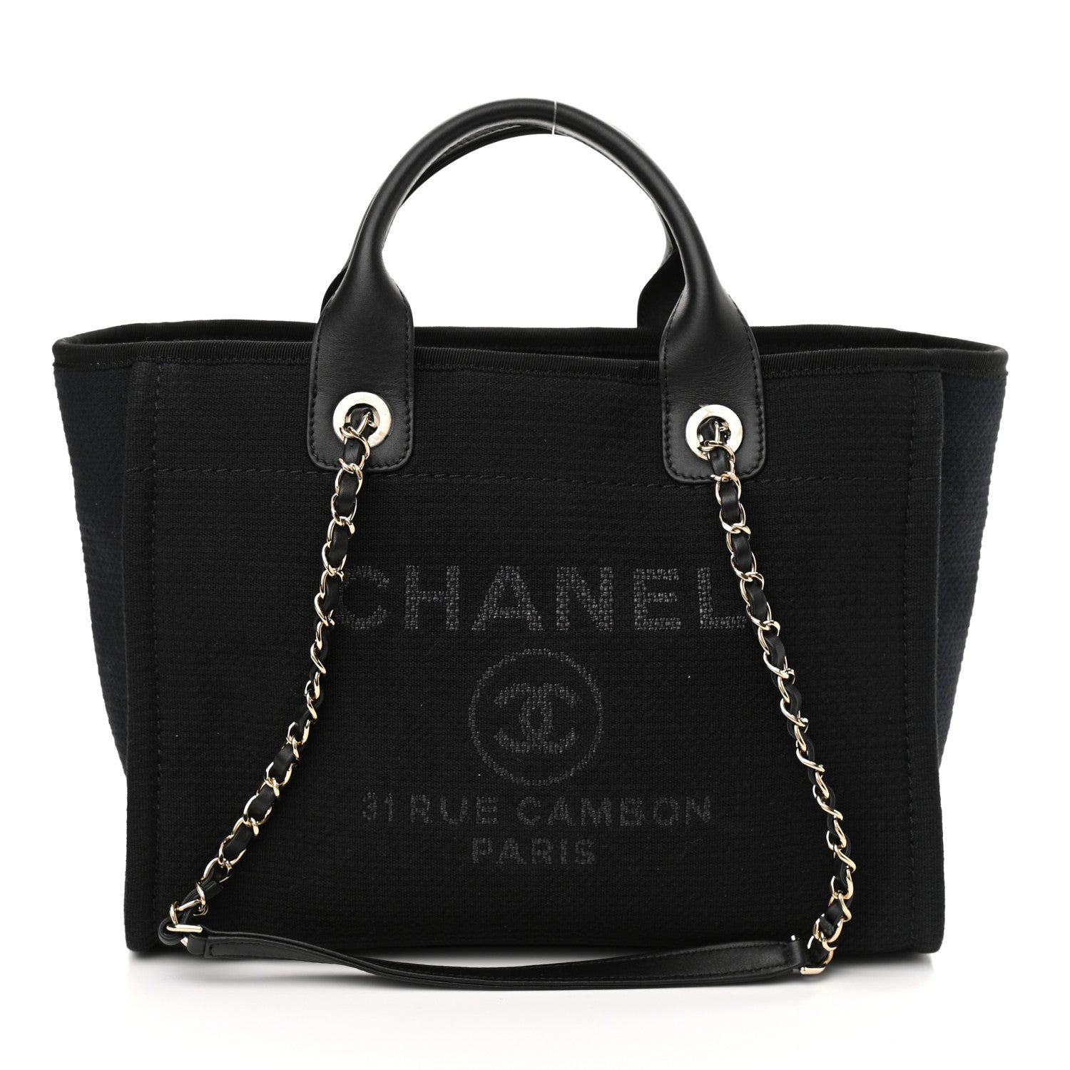 Chanel Mixed Fibers Small Deauville Tote Black 1 of 11