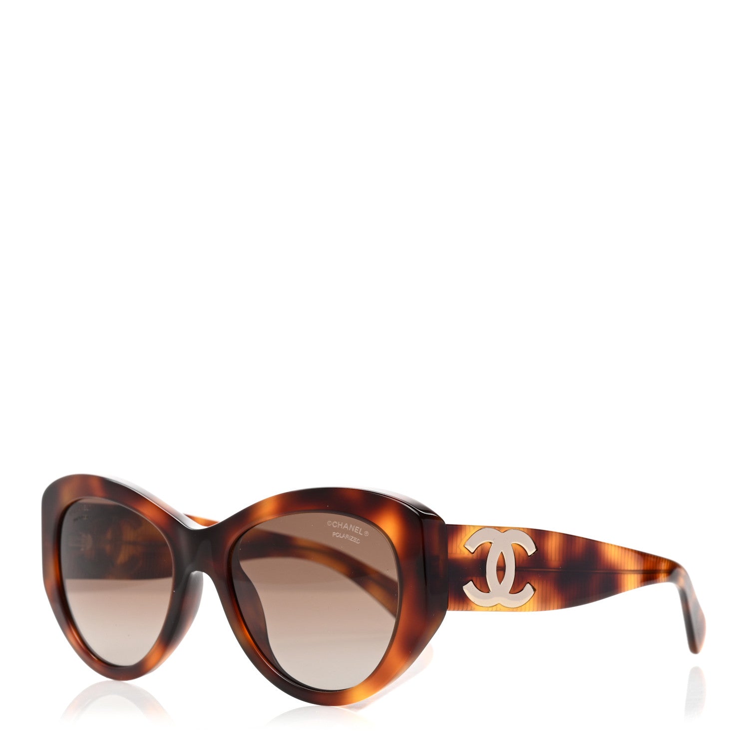 Chanel Acetate Polarized Butterfly Large CC Sunglasses 5492-A Tortoise 1 of 8