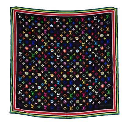 Louis Vuitton Silk Multicolor Eye Love Scarf Black 2 of 5