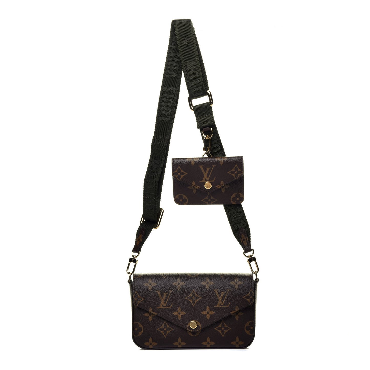 Monogram Felicie Strap & Go Kaki