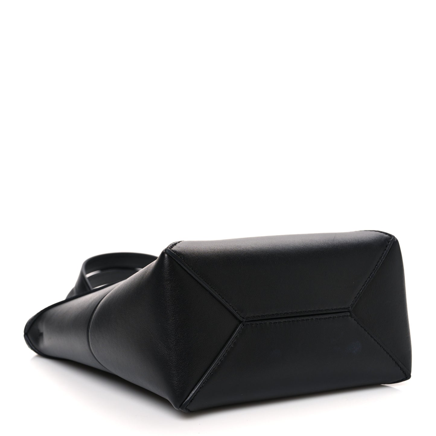 Shiny Calfskin Mini Puzzle Fold Tote Black