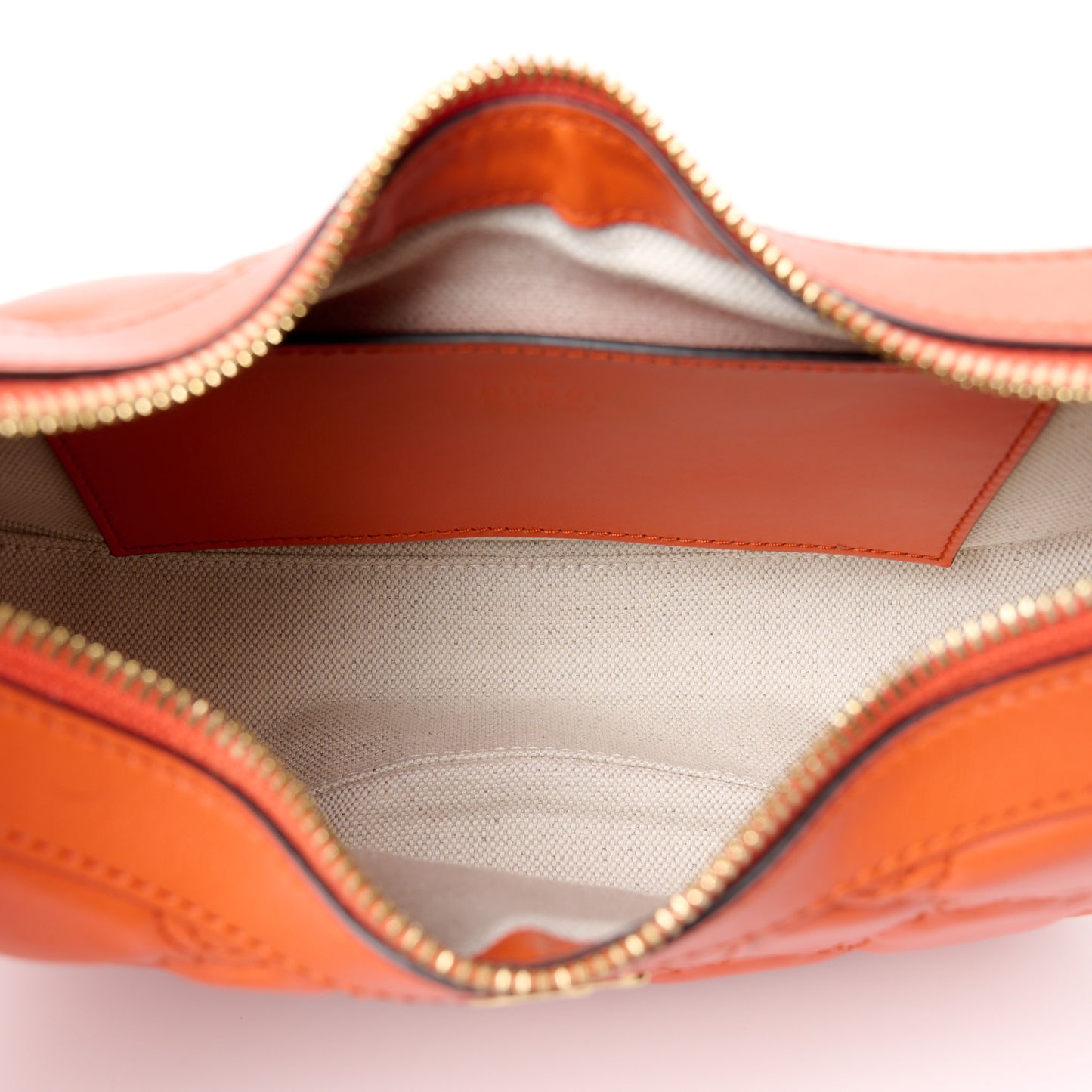 Calfskin GG Matelasse Small Hobo Shoulder Bag Spring Orange Natural