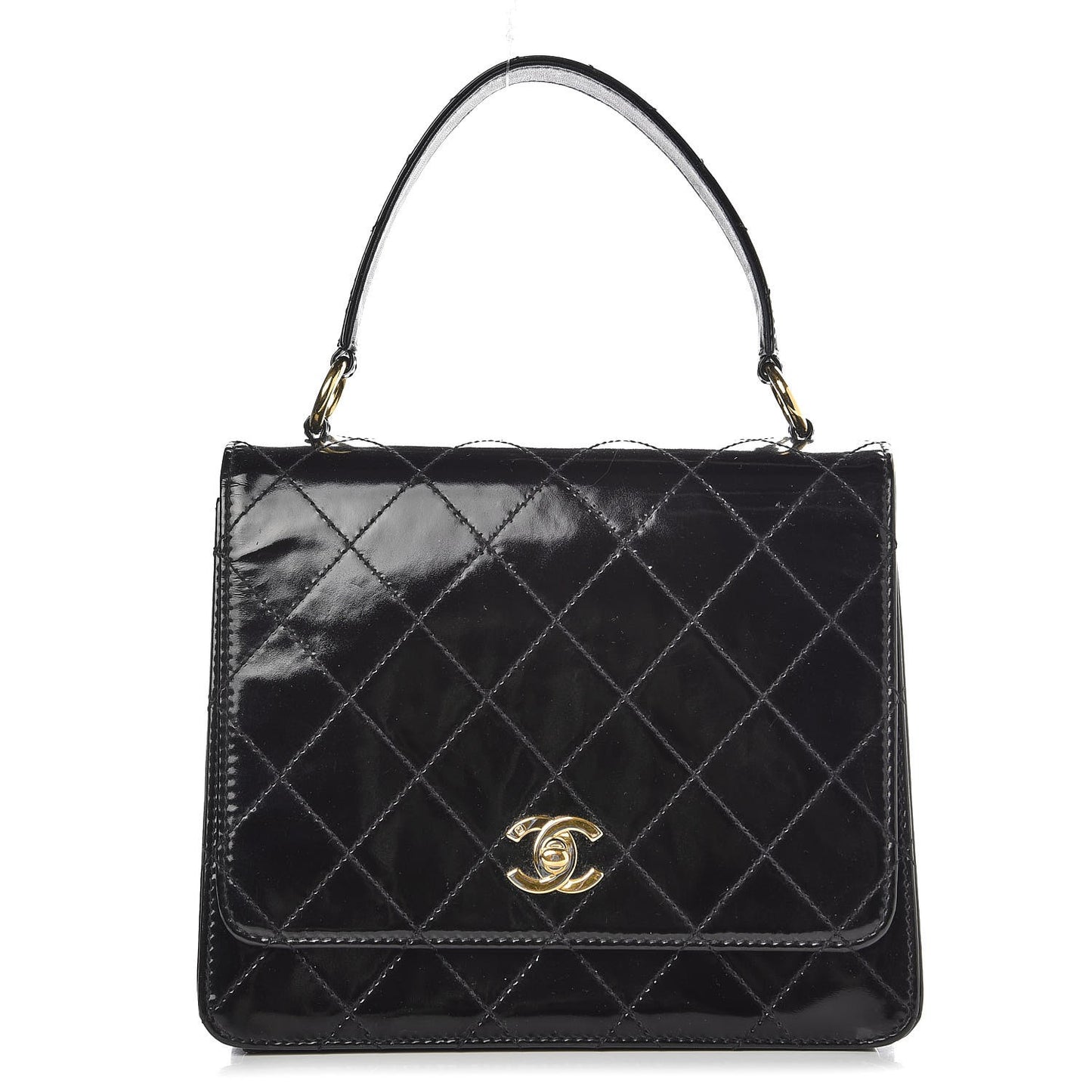 Patent Medium Kelly Flap Black