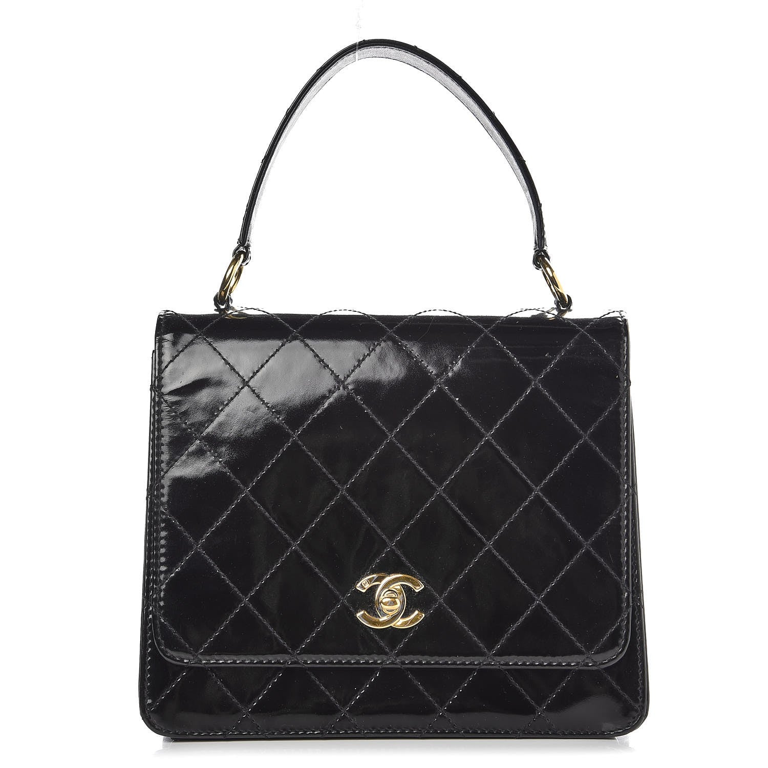 Chanel Patent Medium Kelly Flap Black 1 of 12