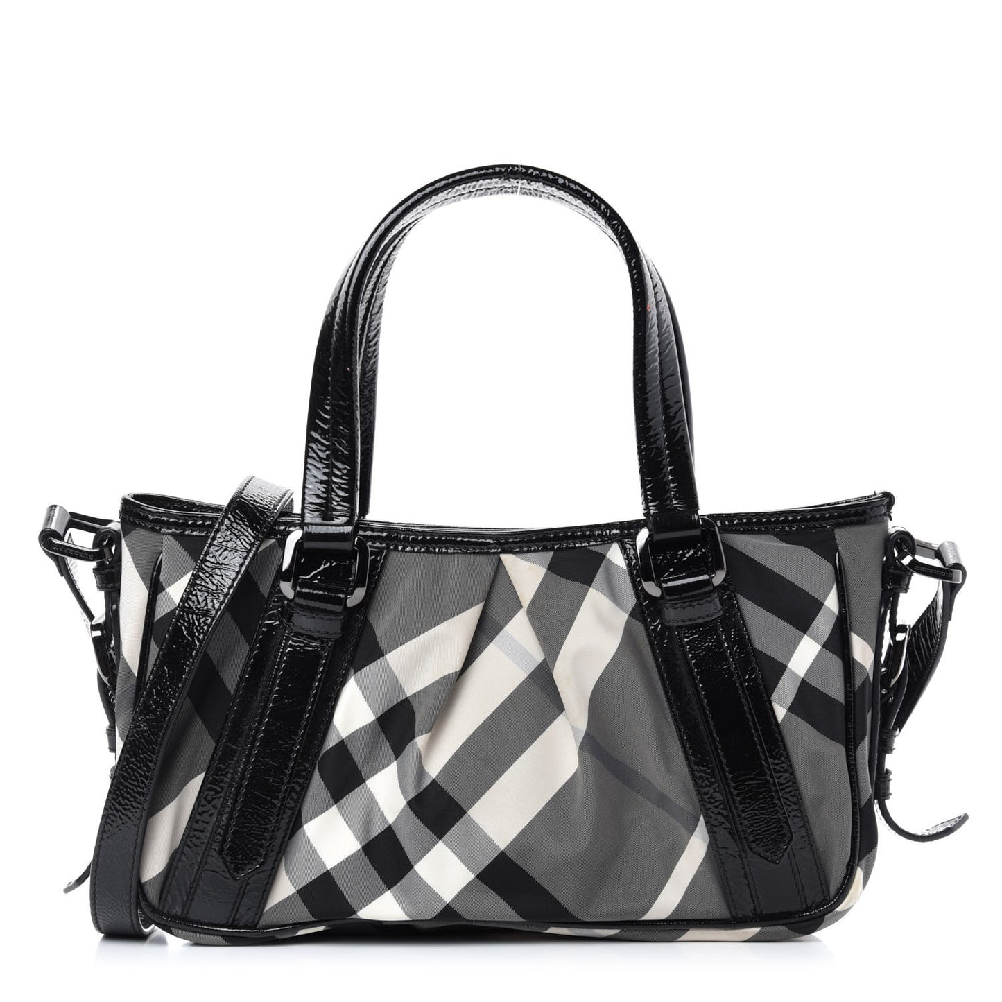 Nylon Beat Check Shoulder Bag Black