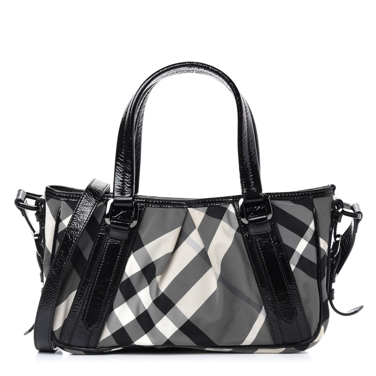 Burberry Nylon Beat Check Shoulder Bag Black 1 of 11