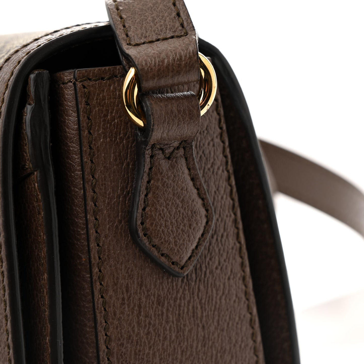 GG Supreme Monogram Web Small Ophidia Flap Messenger Bag Brown