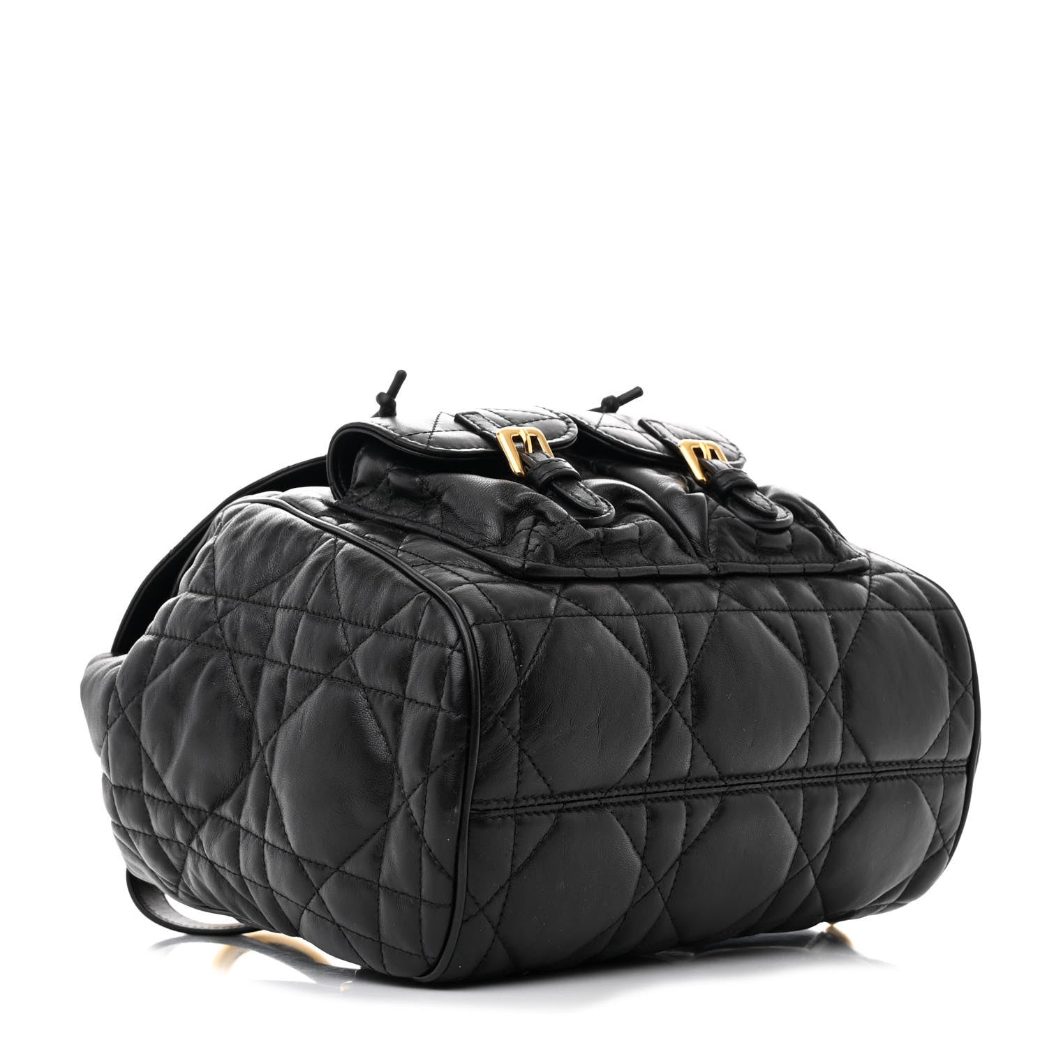 Christian Dior Lambskin Macrocannage Medium Caro Backpack Black 4 of 11