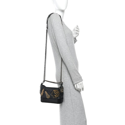 Chanel Aged Calfskin Quilted Charms Small Gabrielle Hobo Black 2 of 10