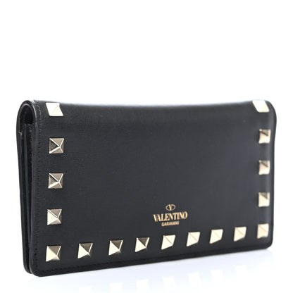 Valentino Garavani Vitello Rockstud Flap Wallet Black 4 of 9