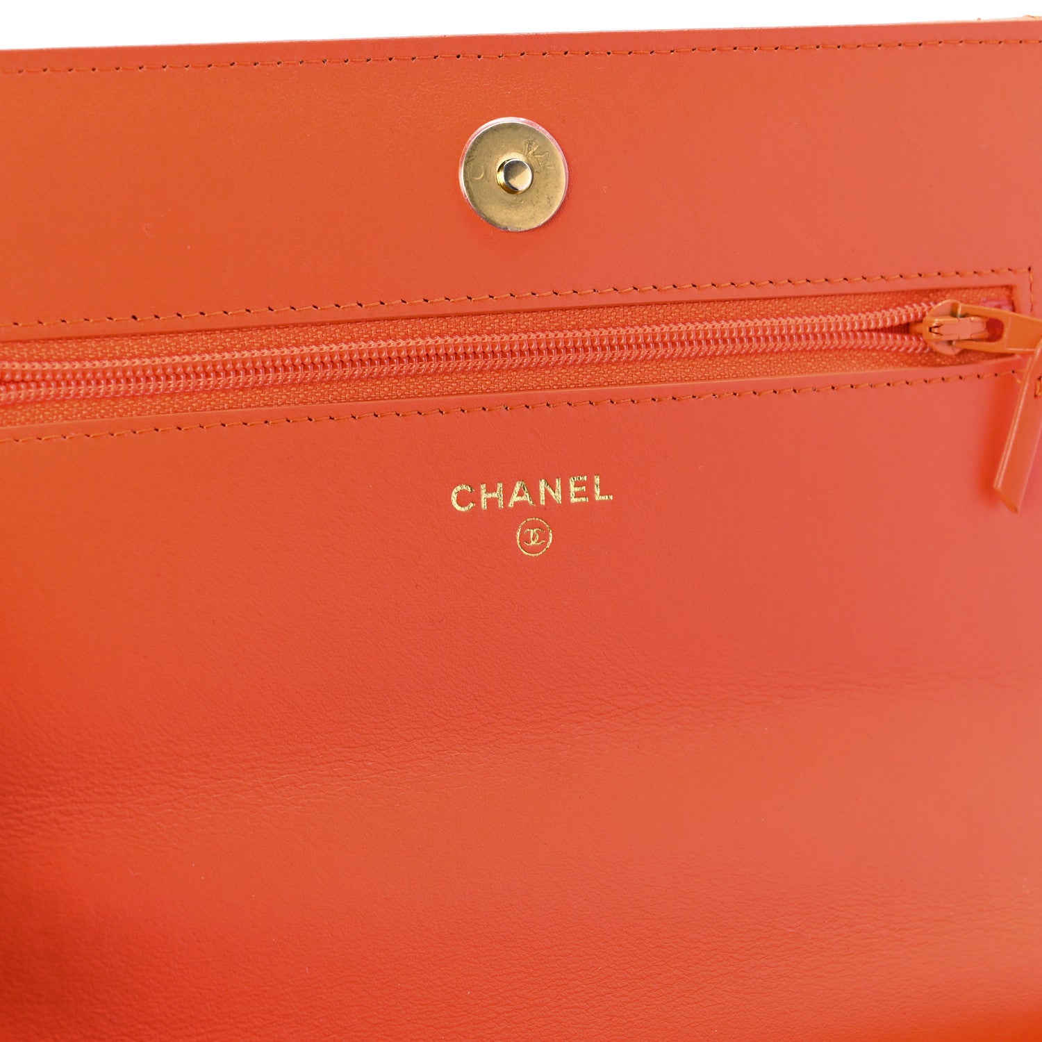 Chanel Lambskin Quilted Chanel 19 Wallet On Chain WOC Orange 6 of 11