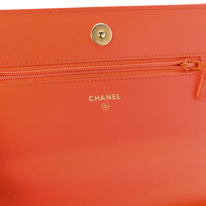 Chanel Lambskin Quilted Chanel 19 Wallet On Chain WOC Orange 6 of 11
