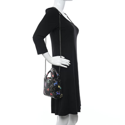 Christian Dior Calfskin Pixel Zodiac Mini Lady Dior Black Multicolor 2 of 10