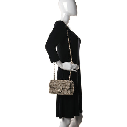 Chanel Tweed Quilted Mini Rectangular Flap Beige 2 of 9