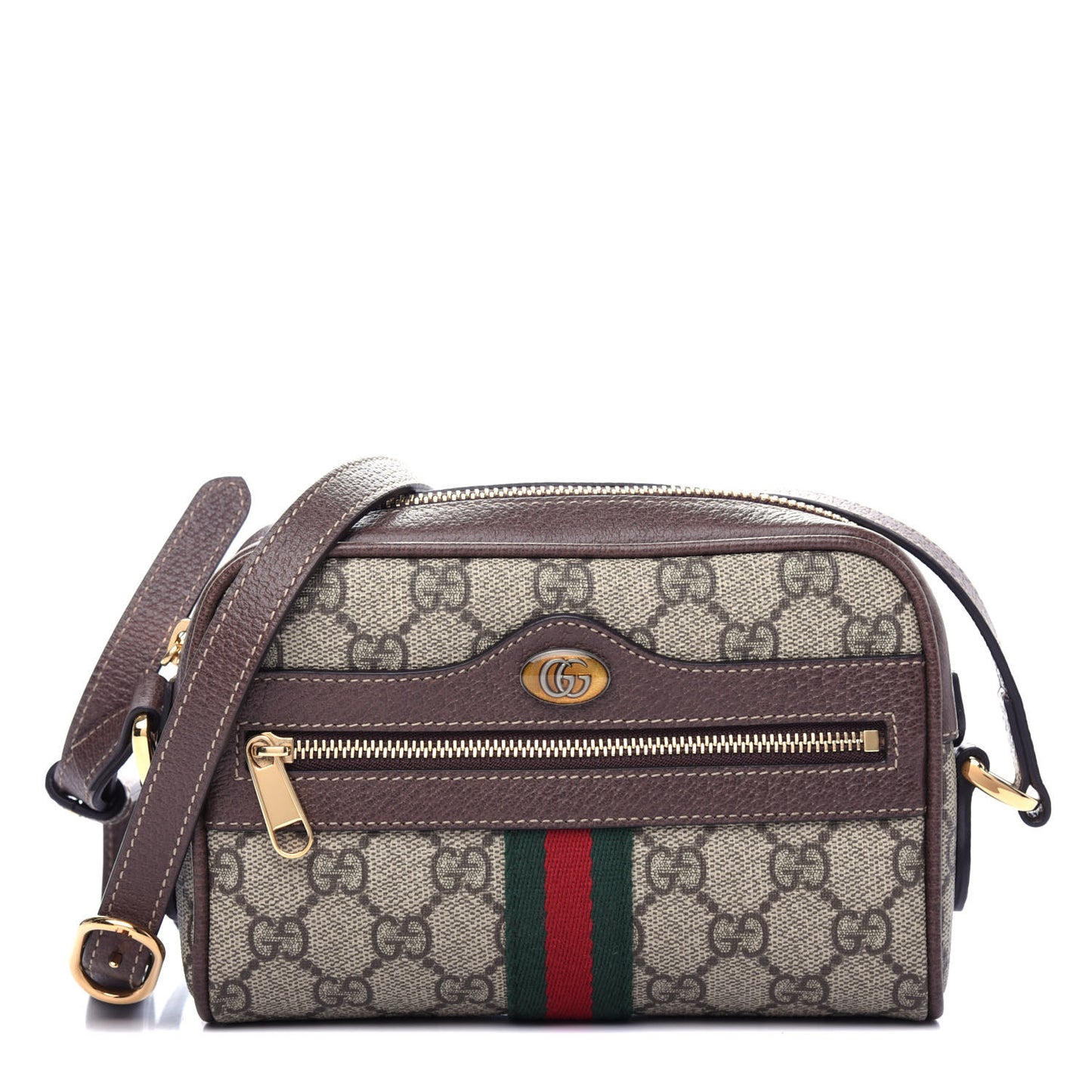 GG Supreme Monogram Web Mini Ophidia Shoulder Bag Brown