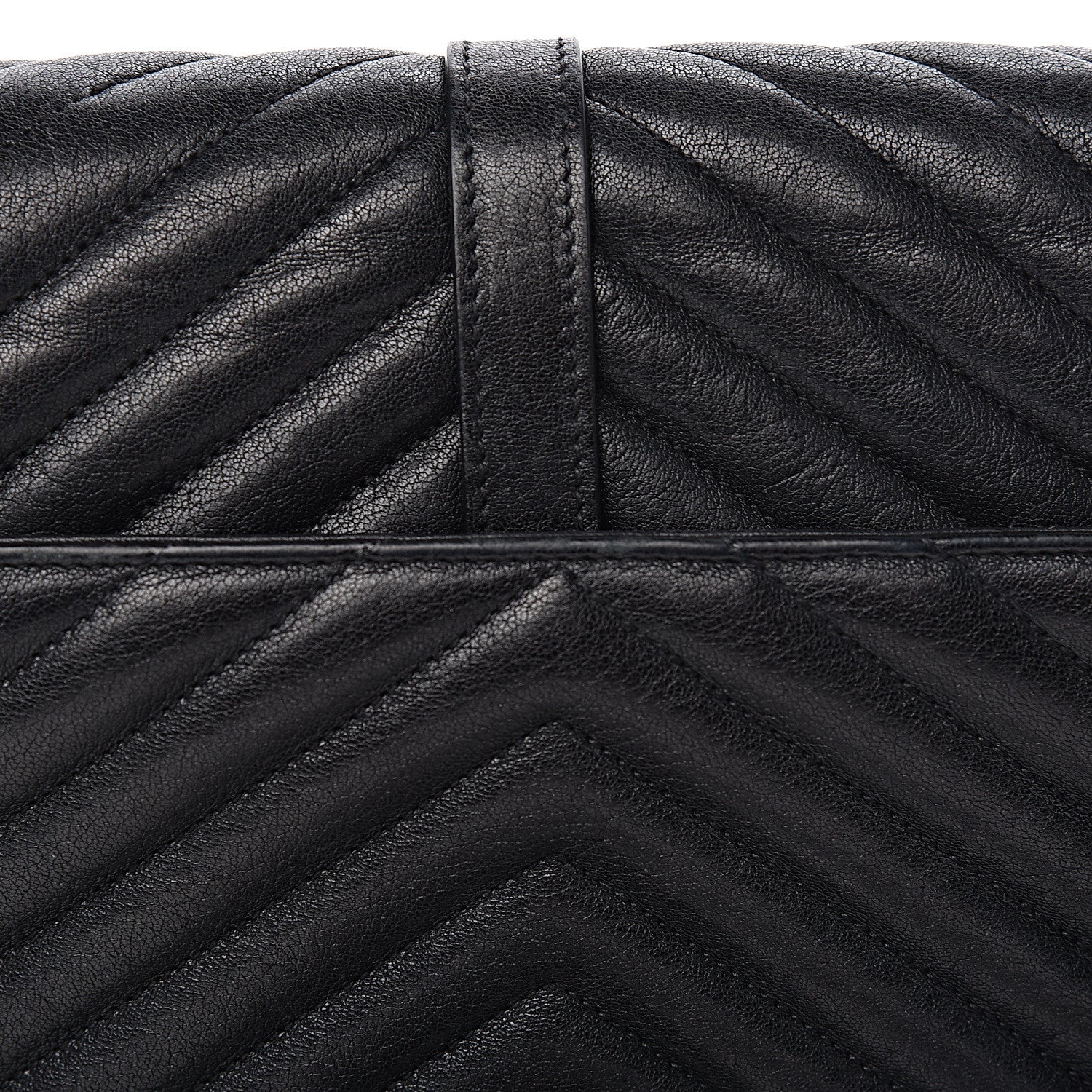 Saint Laurent Sheepskin Matelasse Chevron Monogram Medium College Bag Black 12 of 15