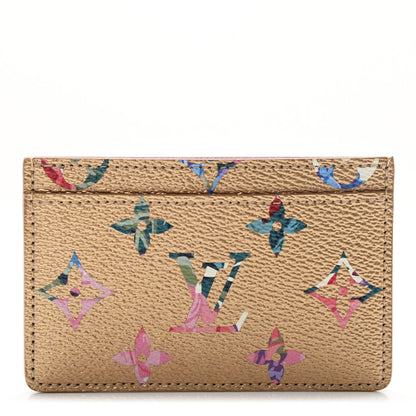 Louis Vuitton Metallic Monogram LV Garden Card Holder Gold 1 of 6