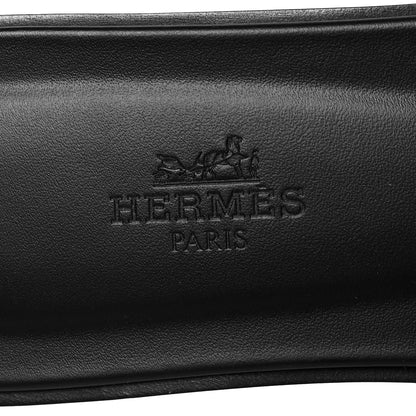 Hermes Box Calfskin Oran Sandals 37 Black 7 of 8