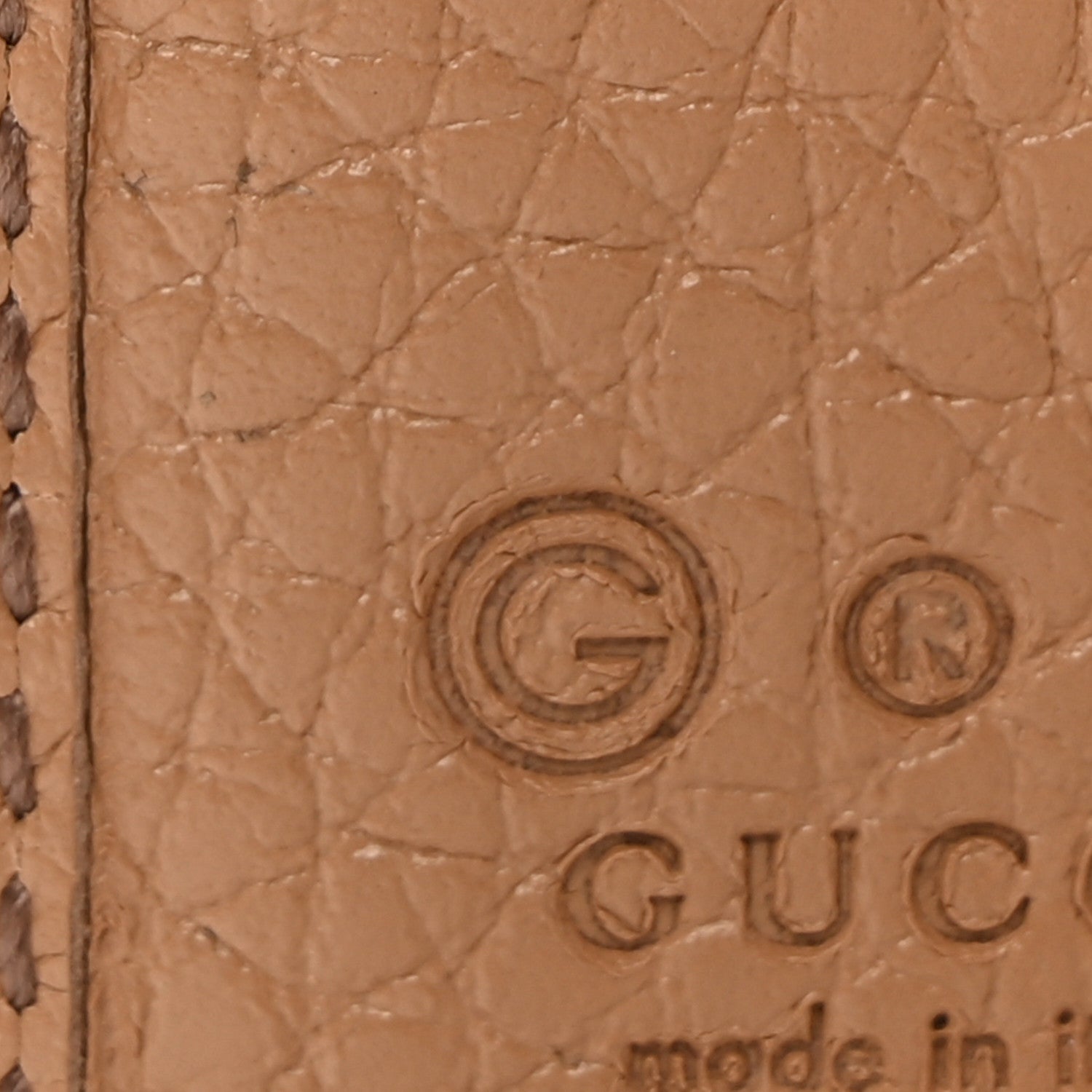 Gucci Pebbled Calfskin Soho Compact Flap Wallet Camelia 8 of 10