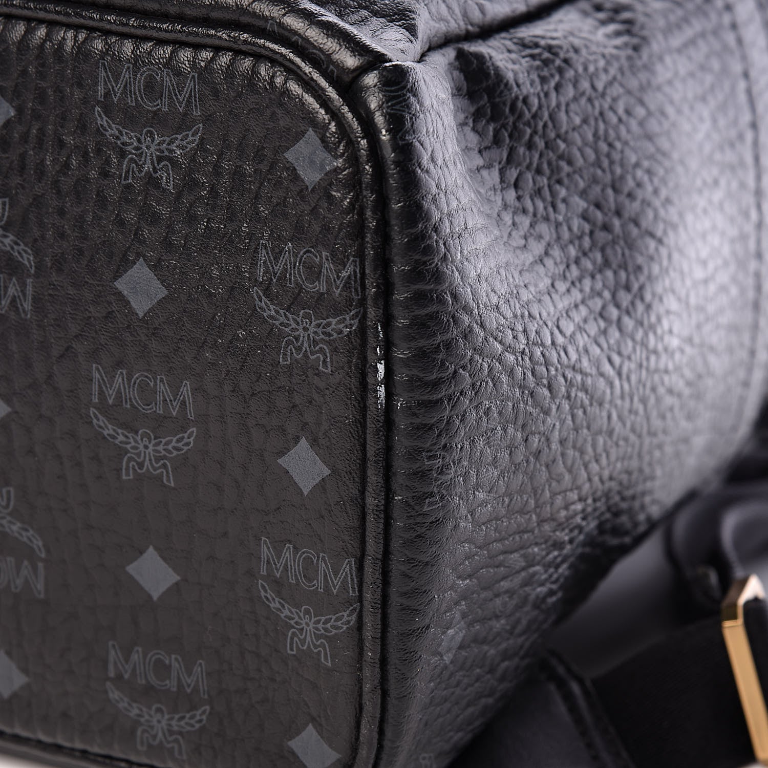 MCM Visetos Studded Medium Stark M Backpack Black 12 of 12