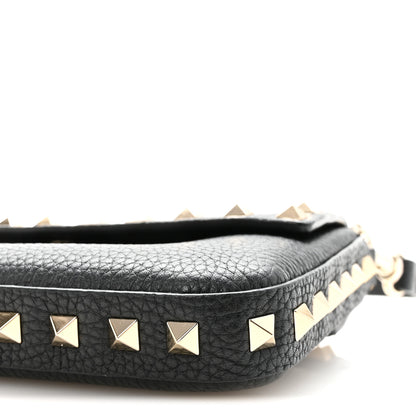 Valentino Garavani Grainy Calfskin Rockstud Crossbody Pouch Black 9 of 10