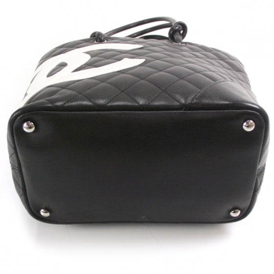 Chanel Calfskin Quilted Medium Cambon Tote Black White 5 of 12