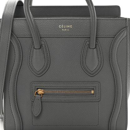 Celine Baby Drummed Calfskin Nano Luggage Kohl 8 of 15