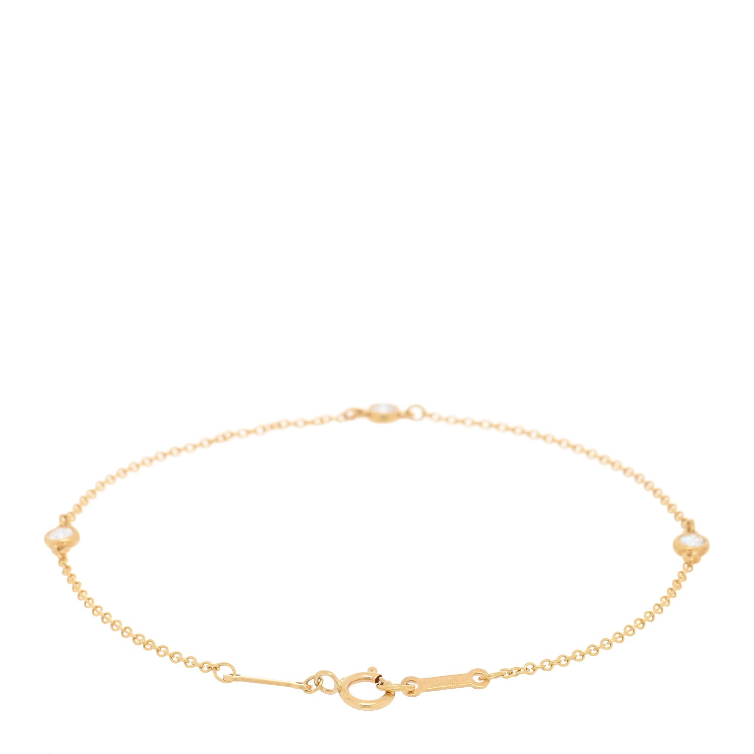 Tiffany 18K Yellow Gold Diamond .15ctw Elsa Peretti Diamonds by the Yard Station Bracelet 2 of 3